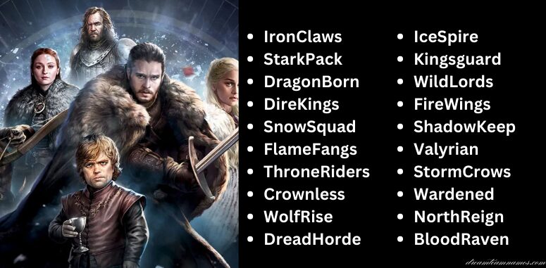 Game of Thrones Fantasy Football Team Names