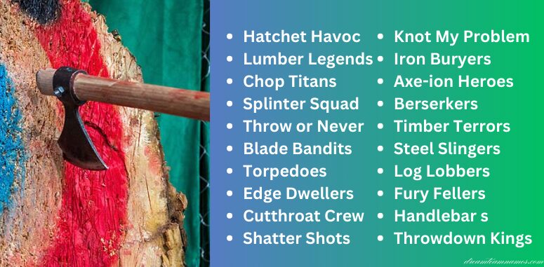 Funny Axe Throwing Team Names